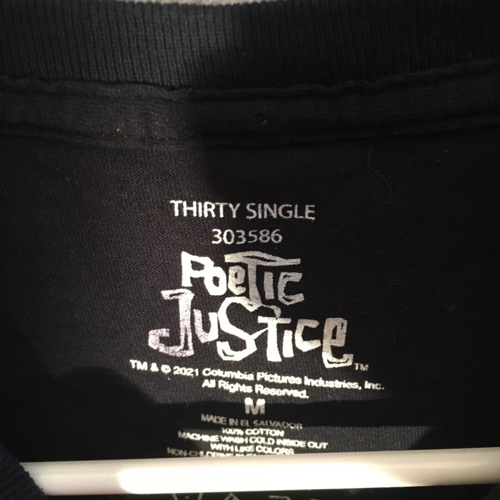 2Pac Poetic Justice Black T Shirt - Medium - Picture 3 of 5